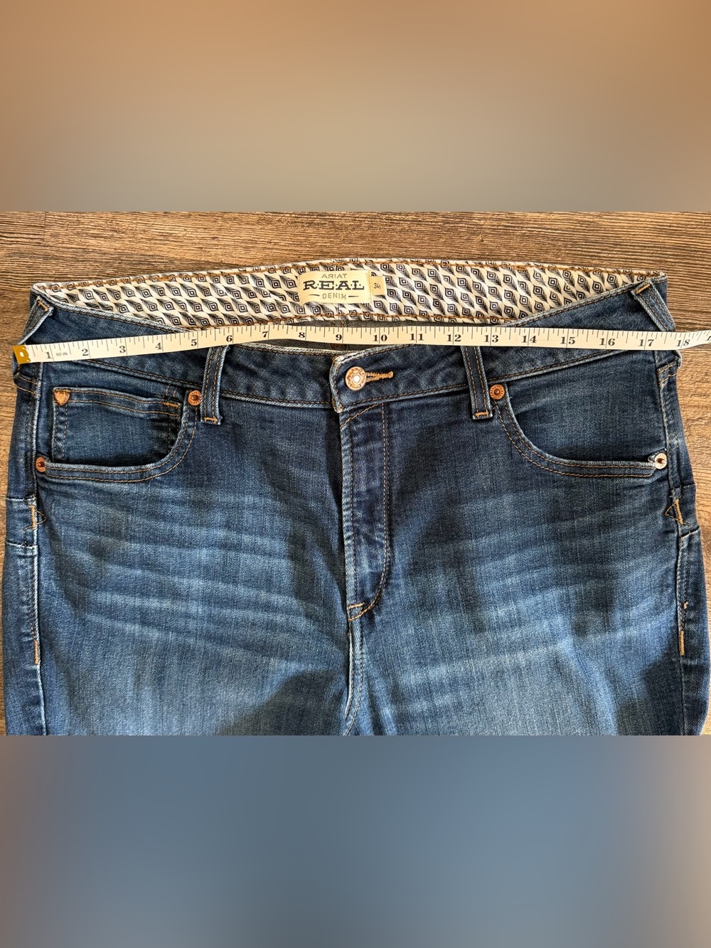 ARIAT Women's 34 short Real Ballary Boot Denim Jean Pennsylvania Wash 30" Inseam - Picture 5 of 12